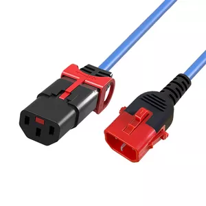 ACT PC3620 Strāvas kabelis C13 IEC Lock+ - C14 IEC Lock ar dubulto fiksāciju 2 m zils 250V 10A
