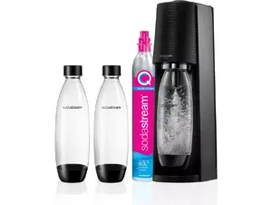 SodaStream Terra Megapack Black Sparkling Water Maker with 1L Plastic Bottles and CO2 Cylinder