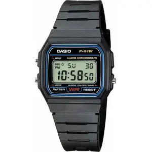 Digital Watch CASIO F-91W-1YER — Retro style, water resistant, digital display