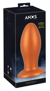 Anālais plug ANOS Big Soft Silicone Black — šķidrais silikons, kopējais garums 21 cm, ievadīšanas garums 18,7 cm, Ø maks. 8,4 cm, 911 g