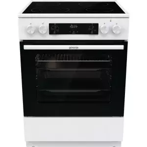 Brīvstāvošā plīts Gorenje GECS6C70WC 70 cm, elektriskā cepeškrāsns 71 L, keramikas virsma 4 zonas, balta, klase A