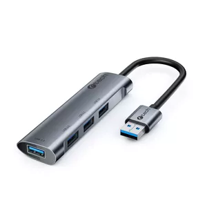 USB dalītājs c-tech UHB-U3-AL — 4x USB 3.2 Gen 1 porti, alumīnija korpuss