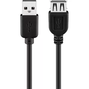 Goobay USB 2.0 Hi-Speed pagarinātājs USB A vīrietis uz USB A sieviete 1.8 m melns