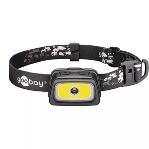 Galvas lukturis LED GOOBAY High Bright 240 — 2× LED 3W, CR2032, IPX4, ABS korpuss