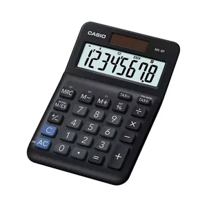 Desktop Basic Calculator CASIO MS-8F – 8-digit, battery/solar, 26 keys, currency & tax functions, profit calc, black
