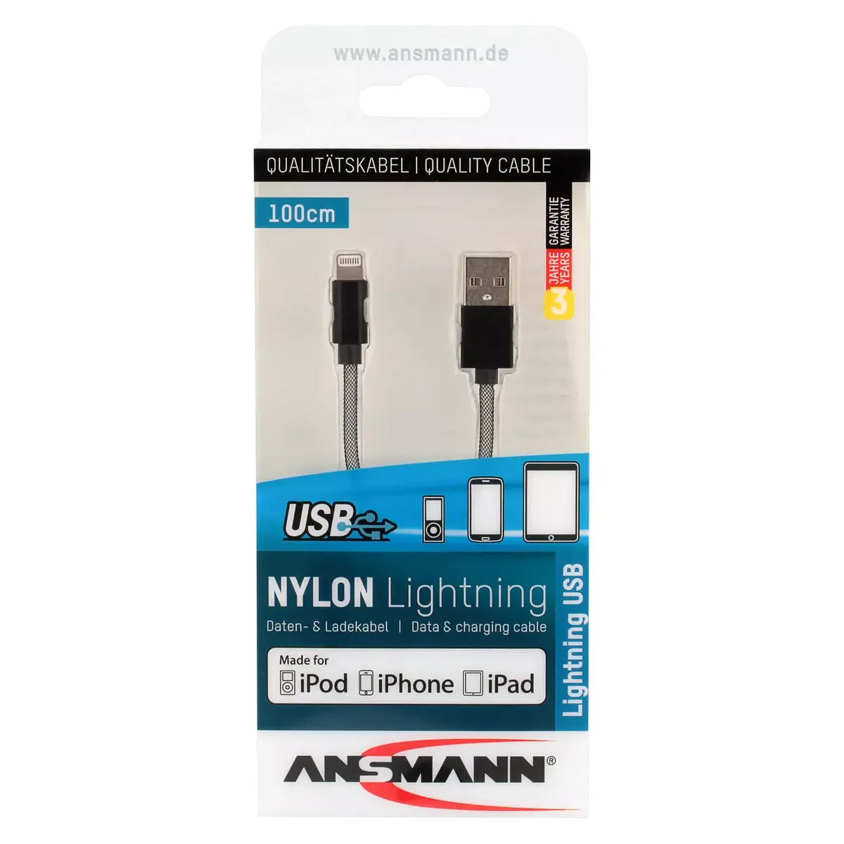 Lightning cable ANSMANN 1700-0045, 1 m Photo 3