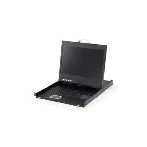 KVM rack konsoles LevelOne 19" plakanā LCD DE tastatūra