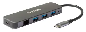 D-Link 5-in-1 USB-C centrmezgls DUB-2334 ar Gigabit Ethernet un barošanas padevi līdz 60W
