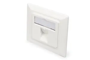 Digitus Wallplate DN-93811 for Keystone Modules German Type RJ-45 White Metal Middle Plate 50x50 mm Frame 80x80 mm