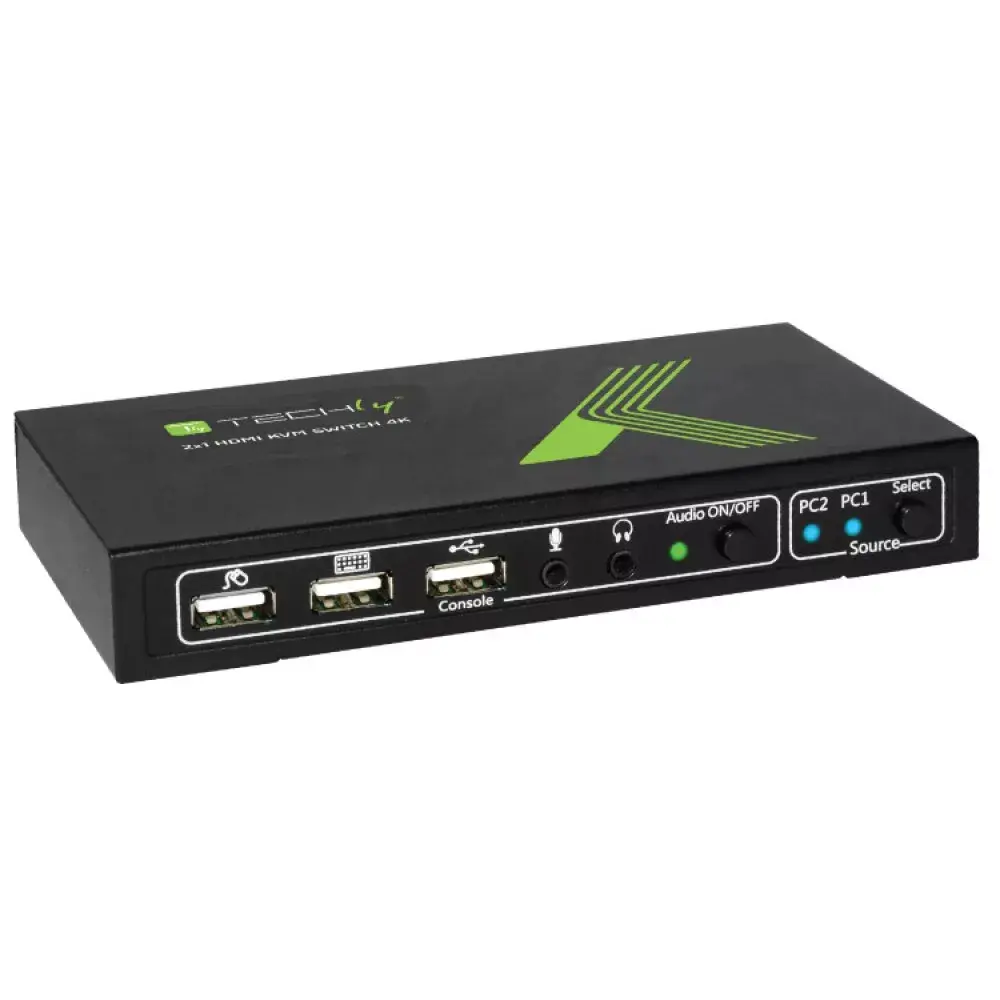 KVM slēdzis Techly 2x1 USB HDMI 4Kx2K IDATA KVM-HDMI2U Photo 2