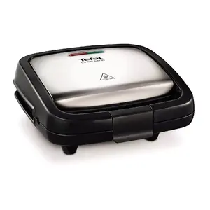 Контактный гриль Tefal SM193D — настольный электрический гриль, черный и нержавеющая сталь, 1,9 кг