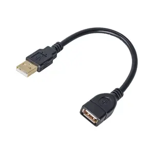USB A — USB A kabelis Akyga AK-USB-23, USB 2.0, 0,15 m, melns