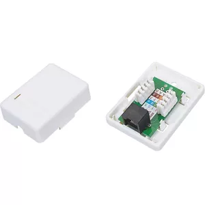 Гнездо RJ45 A-LAN GN001, белый пластик, прямое