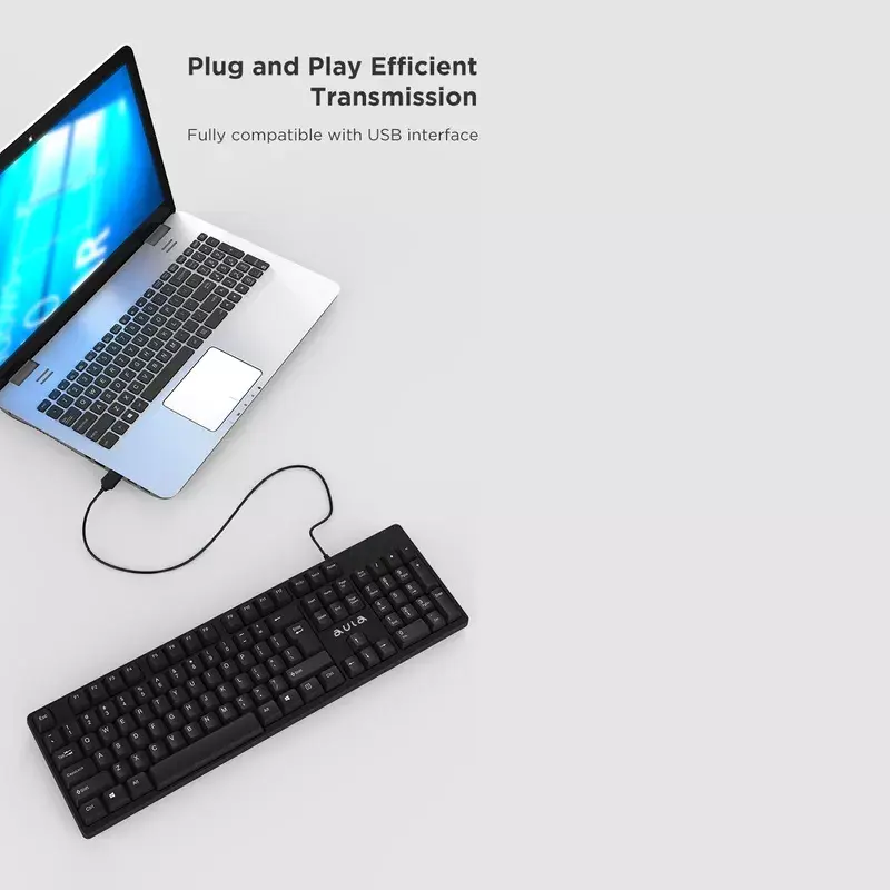 AULA AK205 Wired Keyboard with English/Russian Layout Photo 7