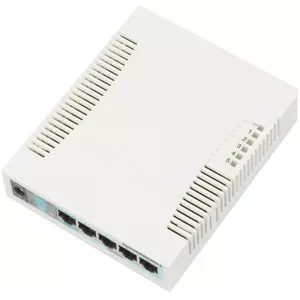 Slēdzis MikroTik RB260GS Gigabit Ethernet 5x RJ-45 + 1x SFP, 1x PoE, DC‑in 6–31V, 6W, balts