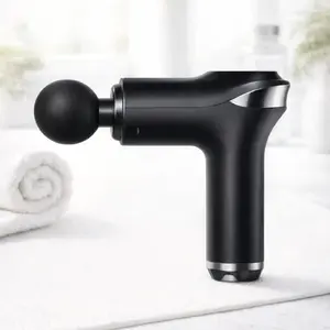 Handheld Muscle Massage Gun Riff HB-009 Mini, 5 Speed Levels, 4 Attachments, Black