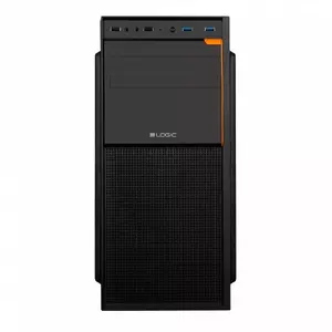 Datora korpuss LOGIC J23 Midi Tower ATX, atbalsta ATX, videokartes garums līdz 32 cm, 2×3,5", 3×2,5", USB 3.0×2, USB 2.0×2, bez rūdīta stikla, melns