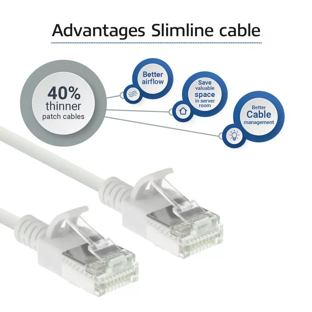 ACT Cat6a U/FTP Slimline Patch Kabelis RJ45 0.5m DC6900 Photo 5