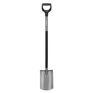 Штыковая лопата Fiskars Ergonomic с закругленным лезвием, серая