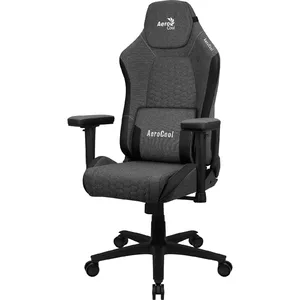 Universāls spēļu krēsls AEROCOOL CROWNASHBK — melns ar polsterētu sēdekli un atzveltni, 2D roku balsti, gāzes pacēlājs klase 4, max 150 kg