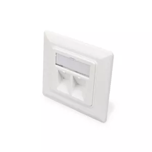 Digitus Wallplate for Keystone Modules German type RJ-45 white middle plate 50x50 mm frame 80x80 mm