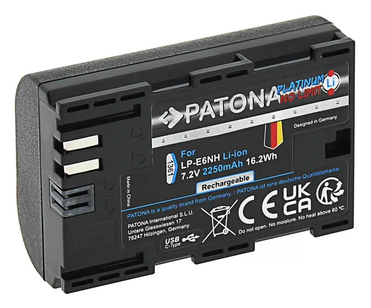 Fotokameras akumulators PATONA 1361 LP-E6NH 2250 mAh Photo 2