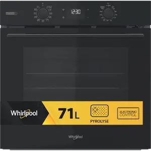 Elektriska iebūvējamā cepeškrāsns Whirlpool OMSK58RU1SB ar 71 L ietilpību, grozāmo vadību, konvekciju, grillu, tvaika gatavošanu, pašattīrīšanos un A+ energoefektivitātes klasi