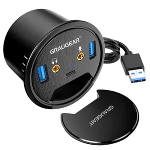 USB centrmezgls GRAUGEAR G-THUB-AU-60 USB 3.2 Gen 1 Type-A melns