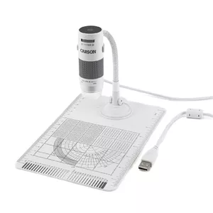 Цифровой микроскоп Carson EFLEX 300x, увеличение 75–300x, камера 1600×1200, серо‑белый