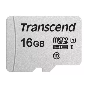 Flash Memory Transcend 16GB MicroSDHC SD Card TS16GUSD300S-A