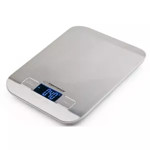 Virtuves digitālās svaru ESPERANZA EKS001 Bamboo — precīzi, 4 mērvienības (g/lb/oz/kg), nerūsējošā tērauda platforma, zila apgaismojuma
